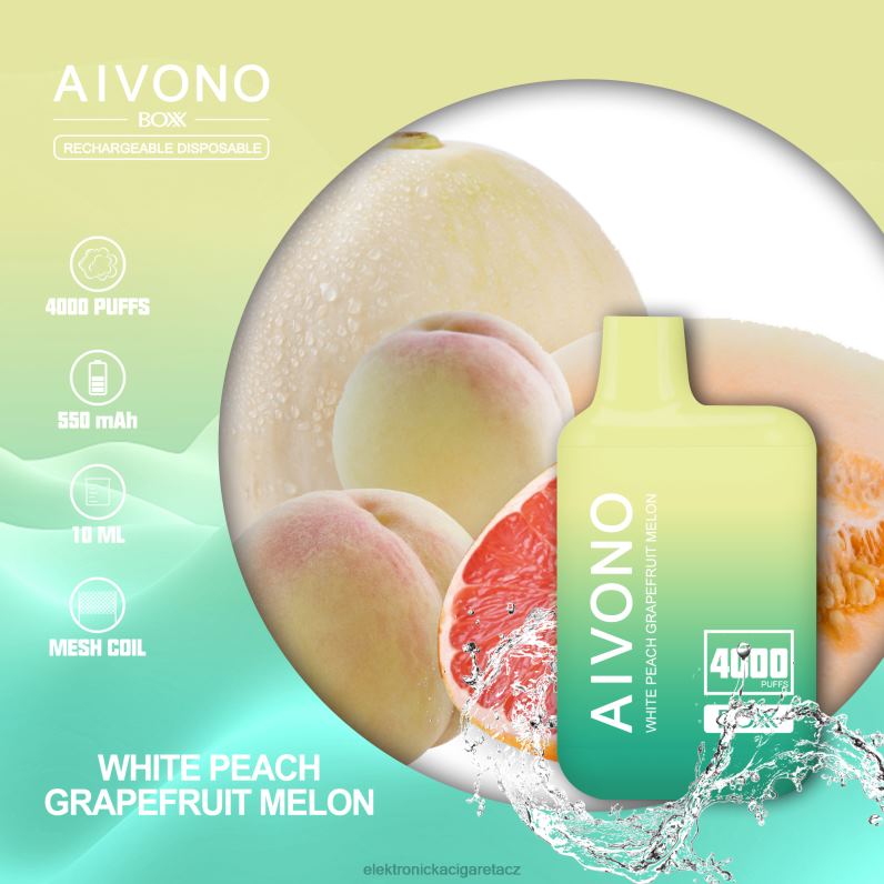 Aivono AIM BOXX 4000 bílá broskev grapefruitový meloun TXXPF224 - Elektronická Cigareta Oxva
