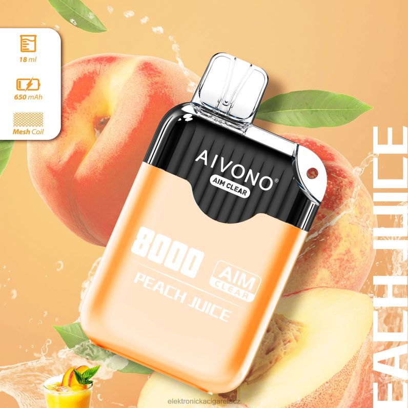 Aivono AIM CLEAR 8000 broskvová šťáva TXXPF203 - Elektronická Cigareta Vape