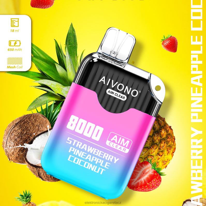 Aivono AIM CLEAR 8000 jahoda ananas kokos TXXPF207 - Elektronická Cigareta Na Liquid
