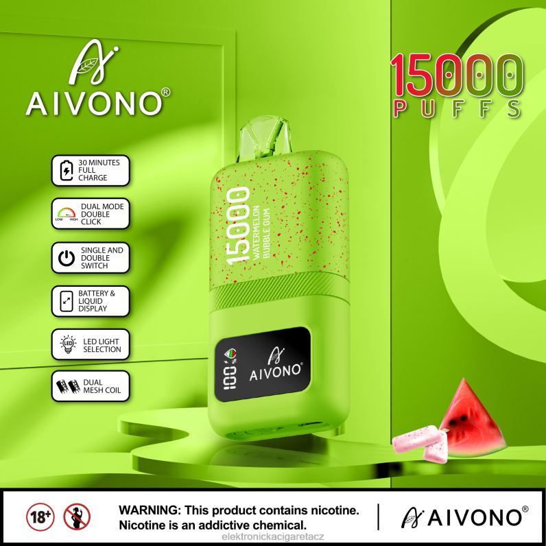 Aivono AIM magic 15 000 melounová žvýkačka TXXPF65 - Elektronická Cigareta Jednorázová