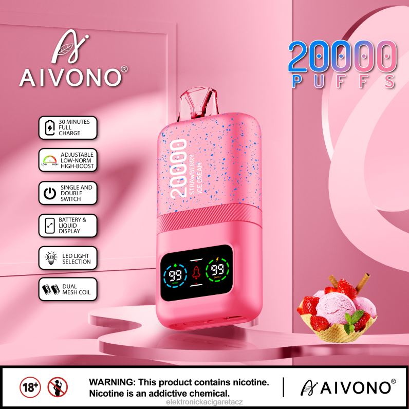 Aivono AIM magic 20 000 jahodová zmrzlina TXXPF80 - Elektronická Cigareta Vuse