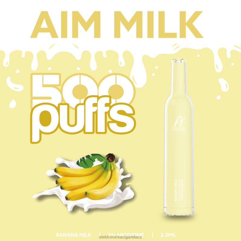 Aivono AIM MILK 500 banánové mléko TXXPF275 - Elektronická Cigareta Jednorázová