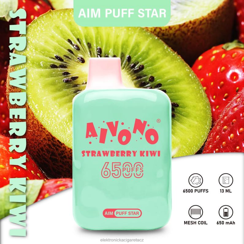 Aivono AIM PUFF STAR 6500 jahodové kiwi TXXPF294 - Elektronická Cigareta Oxva