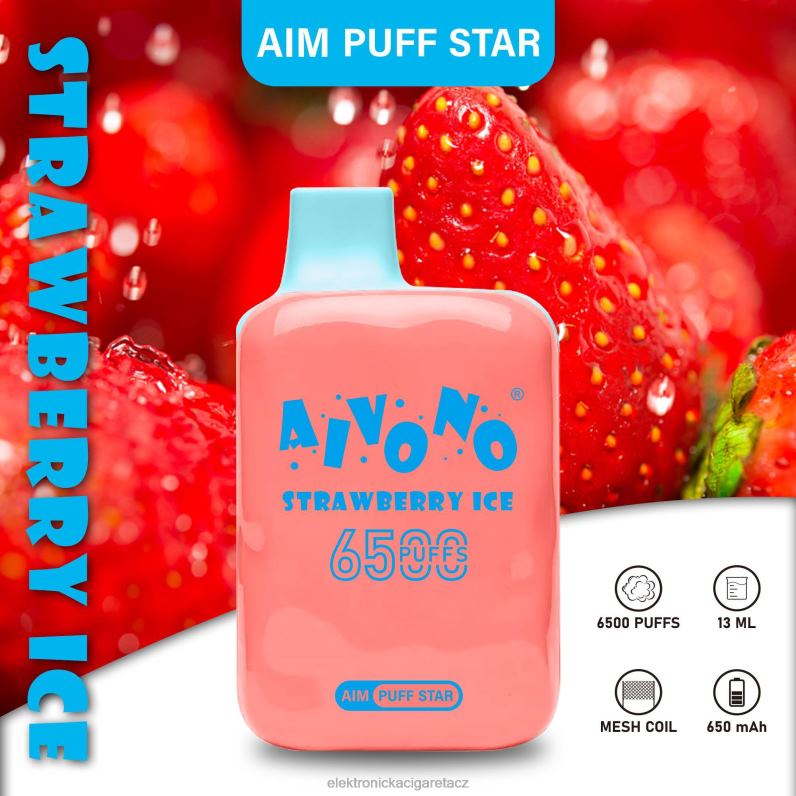Aivono AIM PUFF STAR 6500 jahodový led TXXPF288 - Elektronická Cigareta Venix