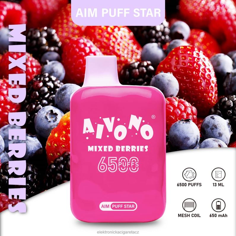 Aivono AIM PUFF STAR 6500 smíšené bobule TXXPF290 - Elektronická Cigareta Vuse