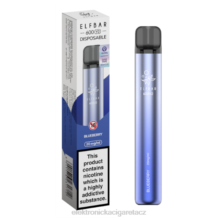 elektronická cigareta jednorázová 668X275 borůvka ELFBAR 600V2 20 mg