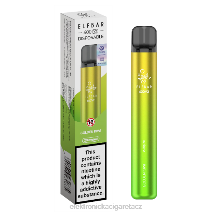 elektronická cigareta vape 668X283 zlaté kiwi ELFBAR 600V2 20 mg