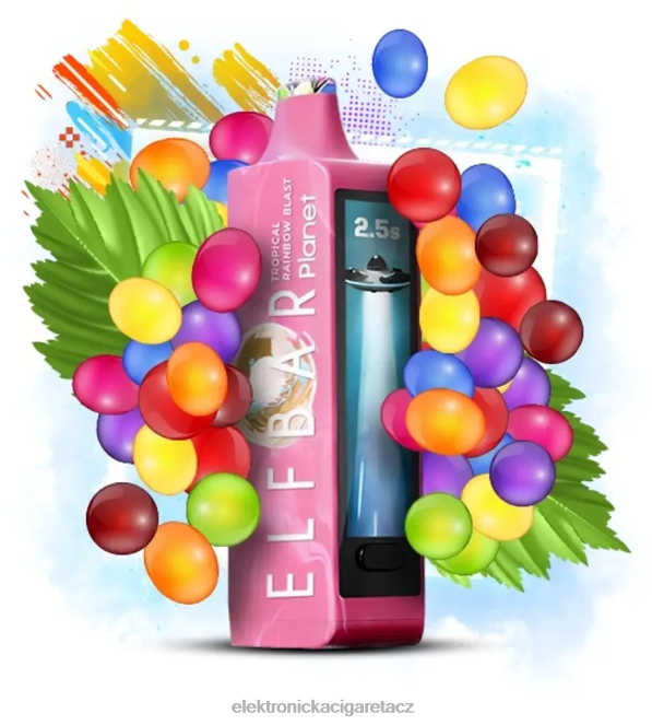 Elektronická Cigareta Na Liquid 4884029 Elf Bar Planet 25 000 tropický duhový výbuch