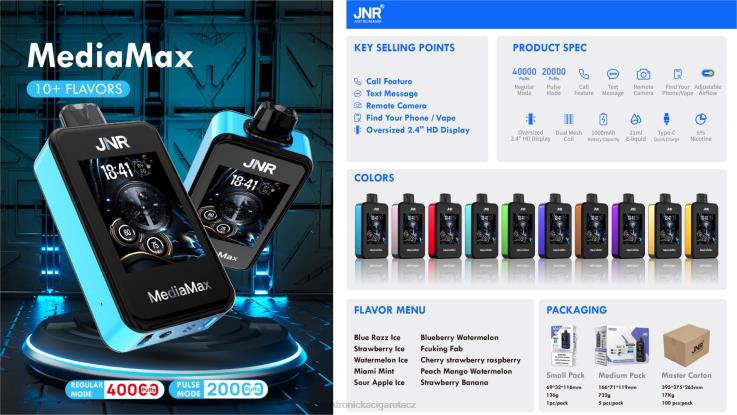 JNR MediaMax 40 tis 4Z8JR20 kyselý jablečný led elektronická cigareta vuse