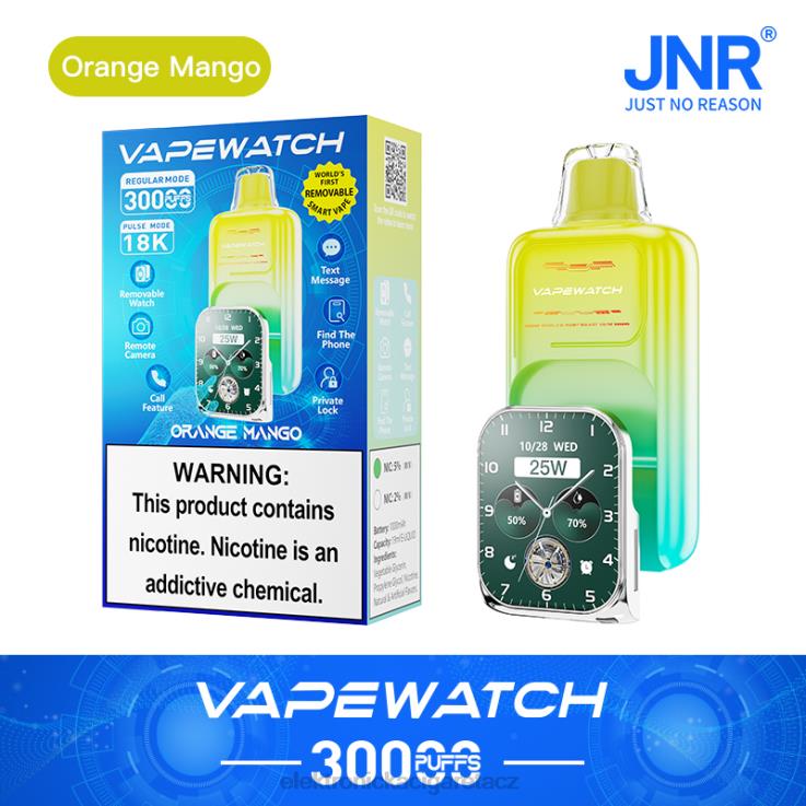 JNR vape hodinky 4Z8JR2 oranžové mango elektronická cigareta do letadla