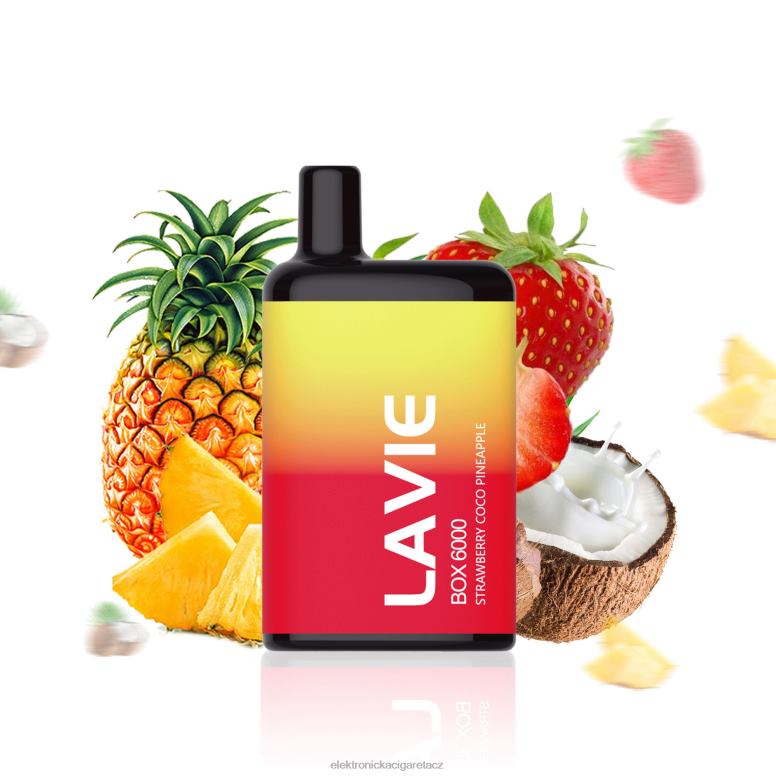 LAVIE BOX 6000 šluků jahodový kokosový ananas Z0J06205 - Elektronická Cigareta Jednorázová