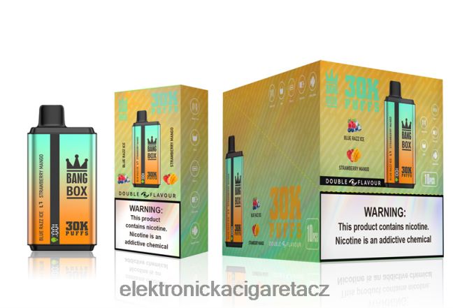 Bang Box 30 000 tahů duální příchutě blue razz led & jahodové mango Z28FJ673 - Elektronická Cigareta Jednorázová