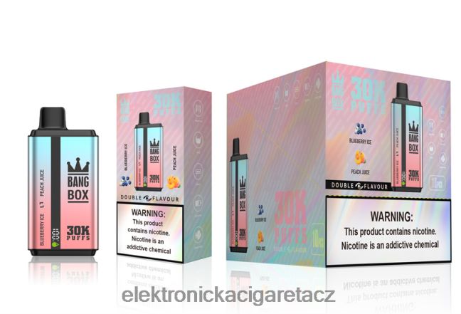 Bang Box 30 000 tahů duální příchutě borůvkový led a broskvový džus Z28FJ663 - Elektronická Cigareta Jednorázová