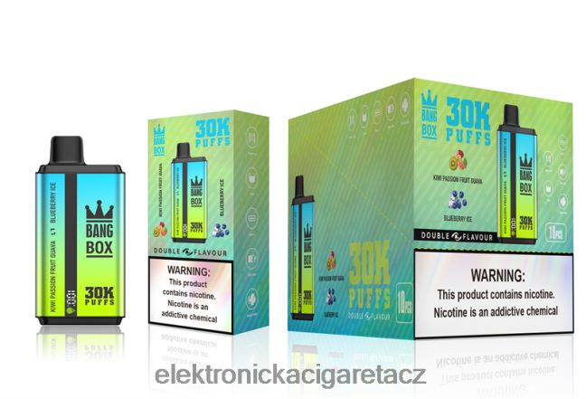 Bang Box 30 000 tahů duální příchutě kiwi mučenka guava & borůvkový led Z28FJ665 - Elektronická Cigareta Na Liquid