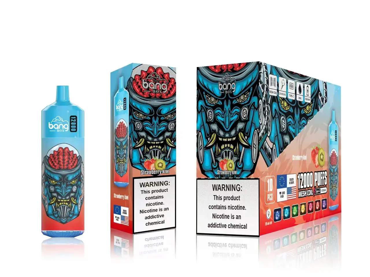 elektronická cigareta doplnovaci 668X116 jahodové kiwi Bang Box 12 000 šluků