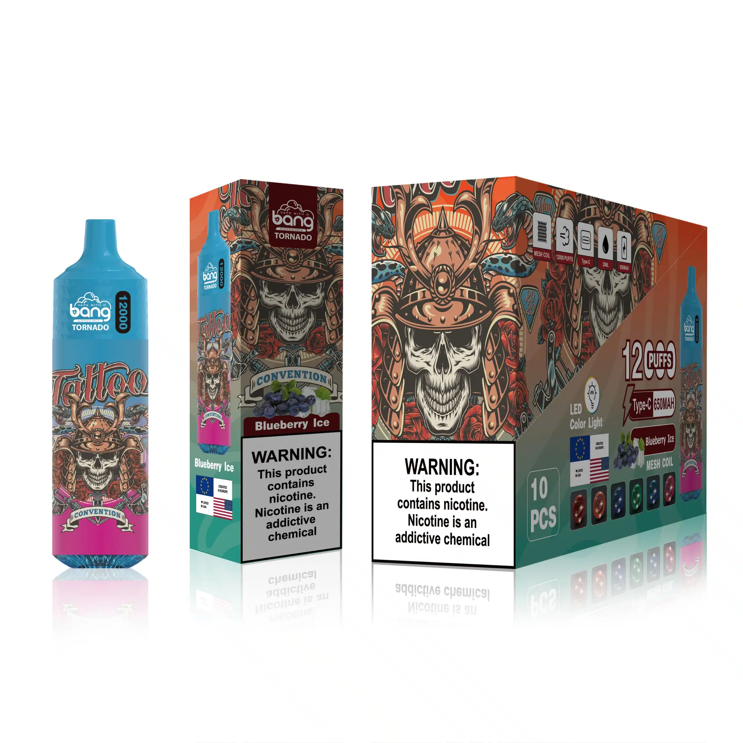 elektronická cigareta jednorázová 668X125 borůvkový led Bang Box 12 000 šluků