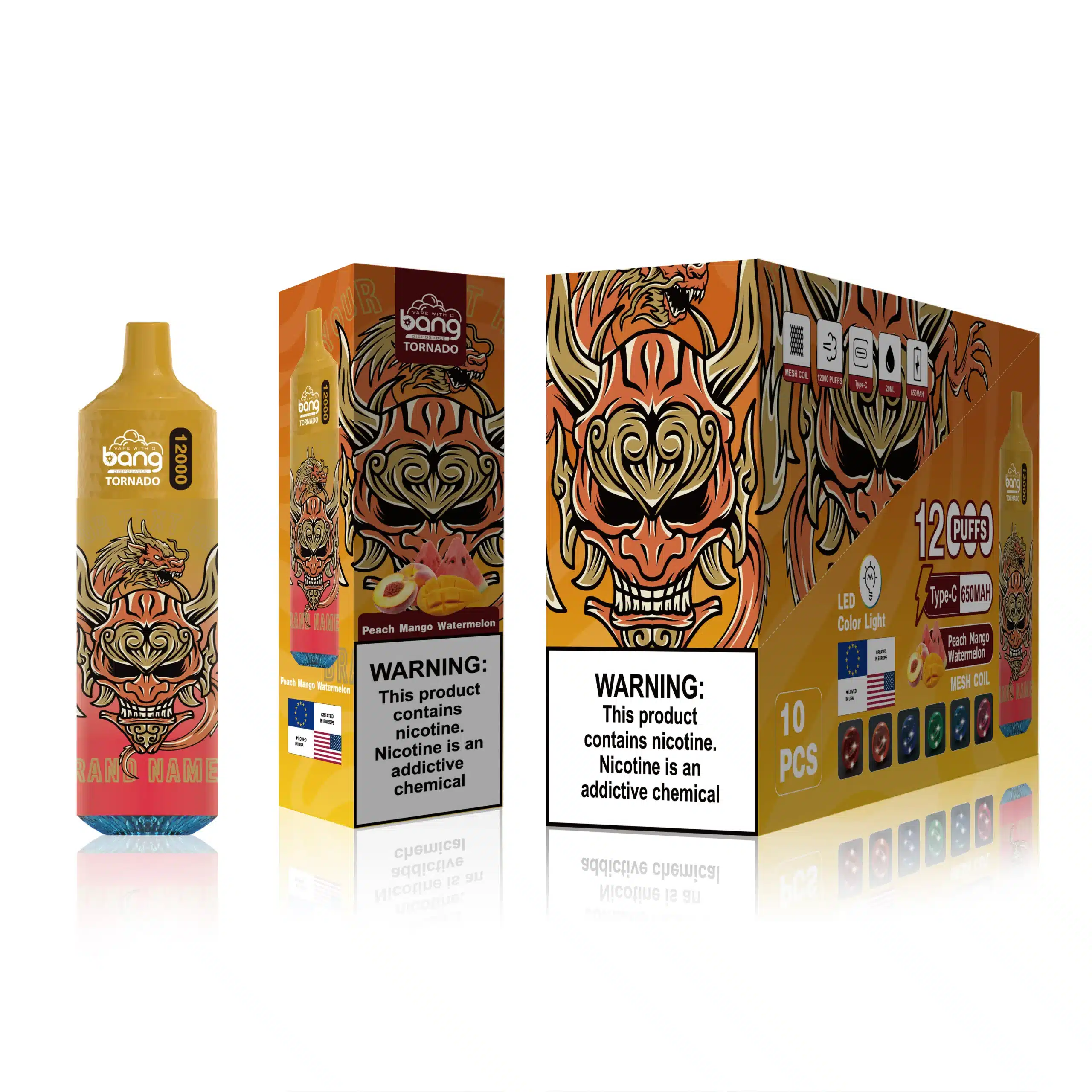 elektronická cigareta oxva 668X124 broskev mango vodní meloun Bang Box 12 000 šluků