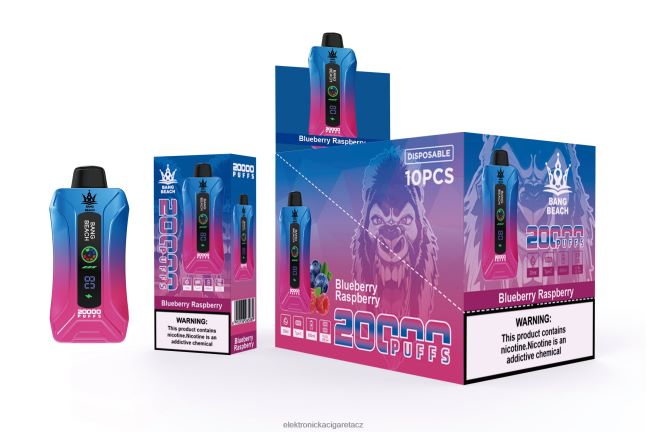 Bang Beach 20 000 potahů inteligentní obrazovka vape borůvka malina Z28FJ612 - Elektronická Cigareta Do Letadla