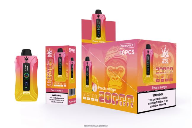 Bang Beach 20 000 potahů inteligentní obrazovka vape broskev mango Z28FJ62 - Elektronická Cigareta Do Letadla