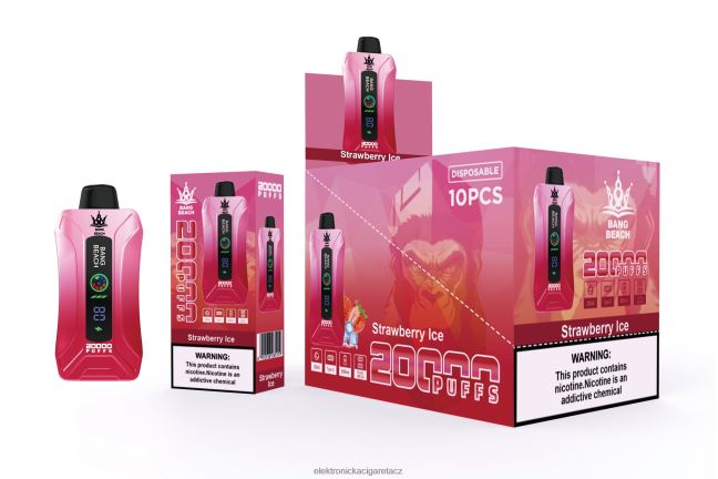 Bang Beach 20 000 potahů inteligentní obrazovka vape jahodový led Z28FJ66 - Elektronická Cigareta Doplnovaci