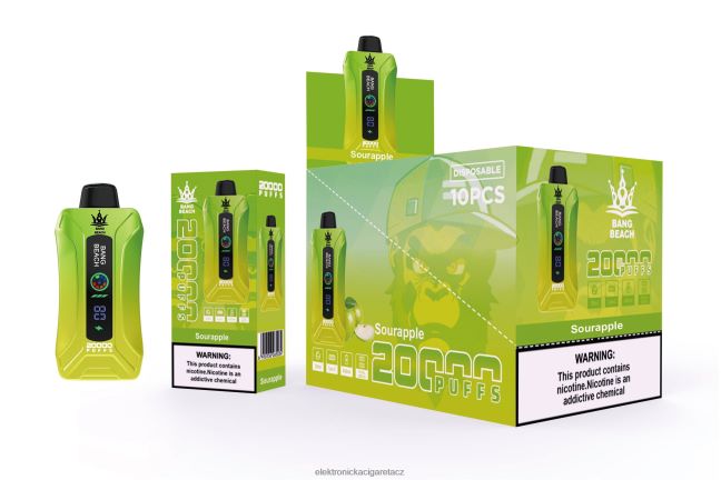 Bang Beach 20 000 potahů inteligentní obrazovka vape kyselé jablko Z28FJ61 - Elektronická Cigareta Bez Nikotinu