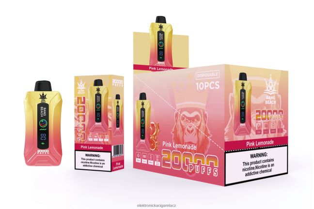 Bang Beach 20 000 potahů inteligentní obrazovka vape růžová limonáda Z28FJ64 - Elektronická Cigareta Oxva