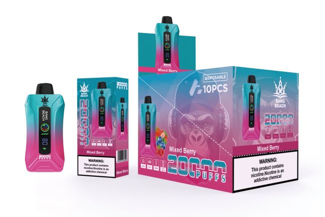 Bang Beach 20 000 potahů inteligentní obrazovka vape smíšené bobule Z28FJ65 - Elektronická Cigareta Jednorázová