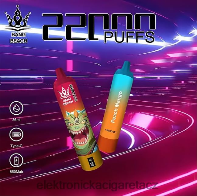 Bang Beach Chytrá obrazovka s 22 000 tahy broskev mango Z28FJ624 - Elektronická Cigareta Oxva
