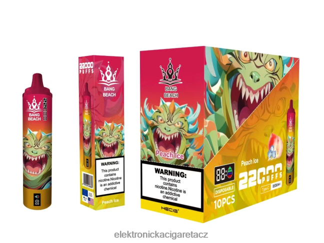 Bang Beach Chytrá obrazovka s 22 000 tahy broskvový led Z28FJ616 - Elektronická Cigareta Doplnovaci