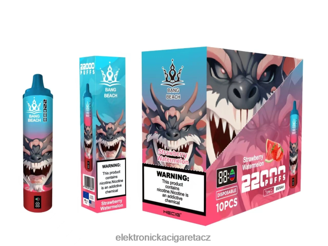 Bang Beach Chytrá obrazovka s 22 000 tahy jahodový meloun Z28FJ623 - Elektronická Cigareta Vape