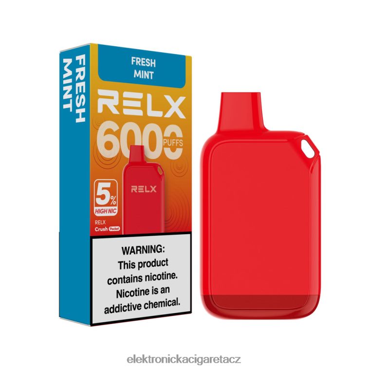 RELX Crush Pocket 6000 5% vysoké nic čerstvou mátou 40J8P429 - Elektronická Cigareta Na Liquid