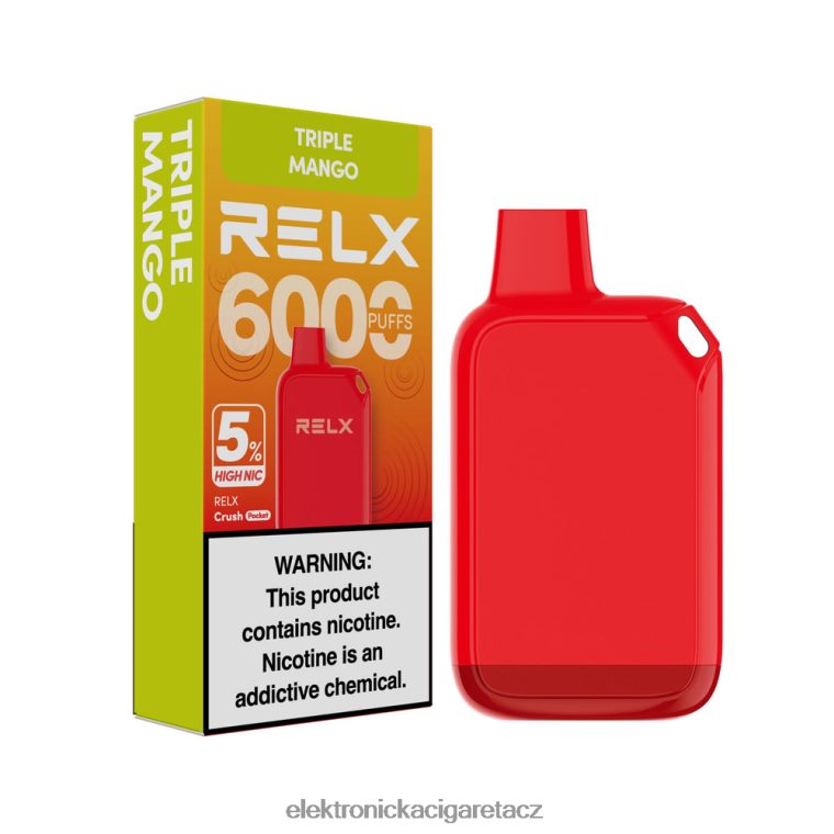 RELX Crush Pocket 6000 5% vysoké nic trojité mango 40J8P426 - Elektronická Cigareta Oxva