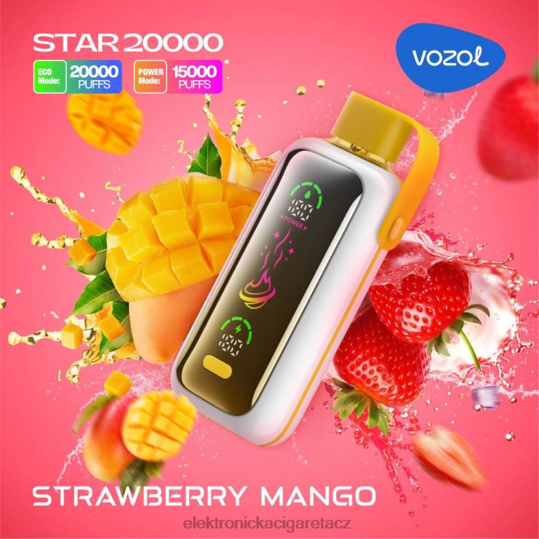 Elektronická Cigareta Bez Nikotinu | VOZOL STAR 20 000 jahodové mango 6JVRR1