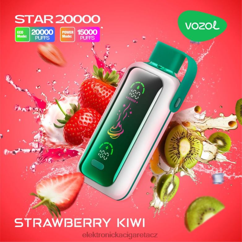 Elektronická Cigareta Vuse | VOZOL STAR 20 000 jahodové kiwi 6JVRR20