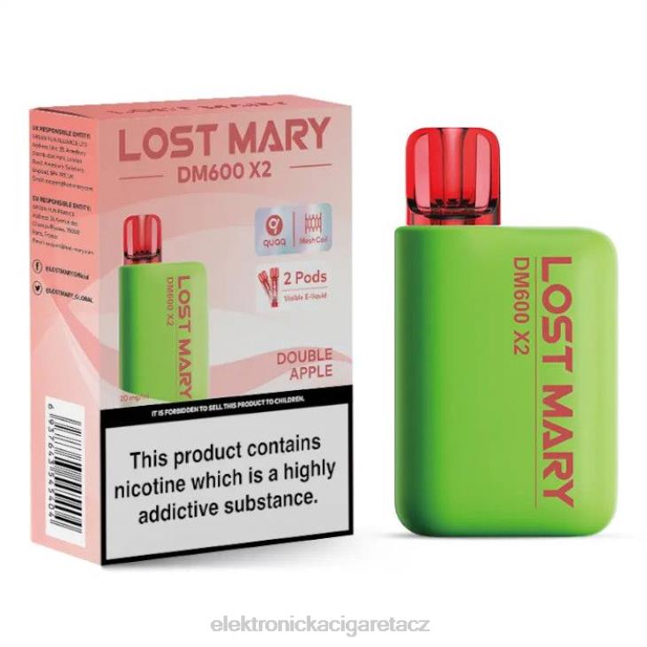 elektronická cigareta bez nikotinu 668X471 dvojité jablko LOST MARY DM600 X2