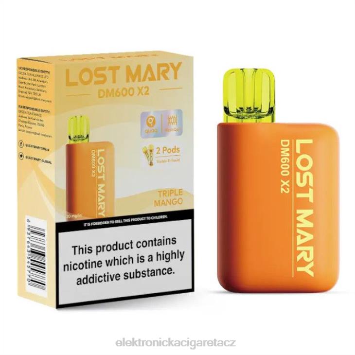 elektronická cigareta bez nikotinu 668X481 trojité mango LOST MARY DM600 X2