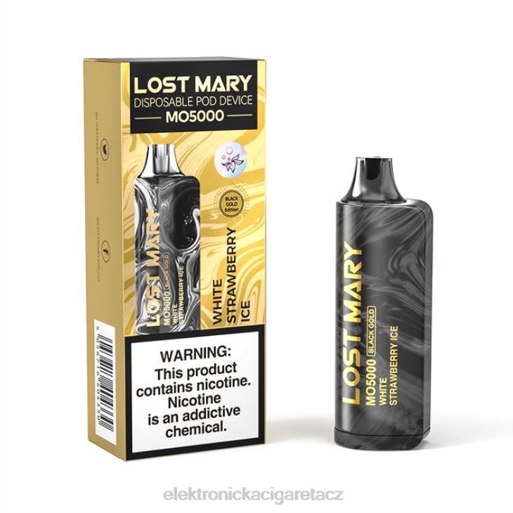 elektronická cigareta na liquid 668X347 bílý jahodový led LOST MARY MO5000 černé zlato 10ml