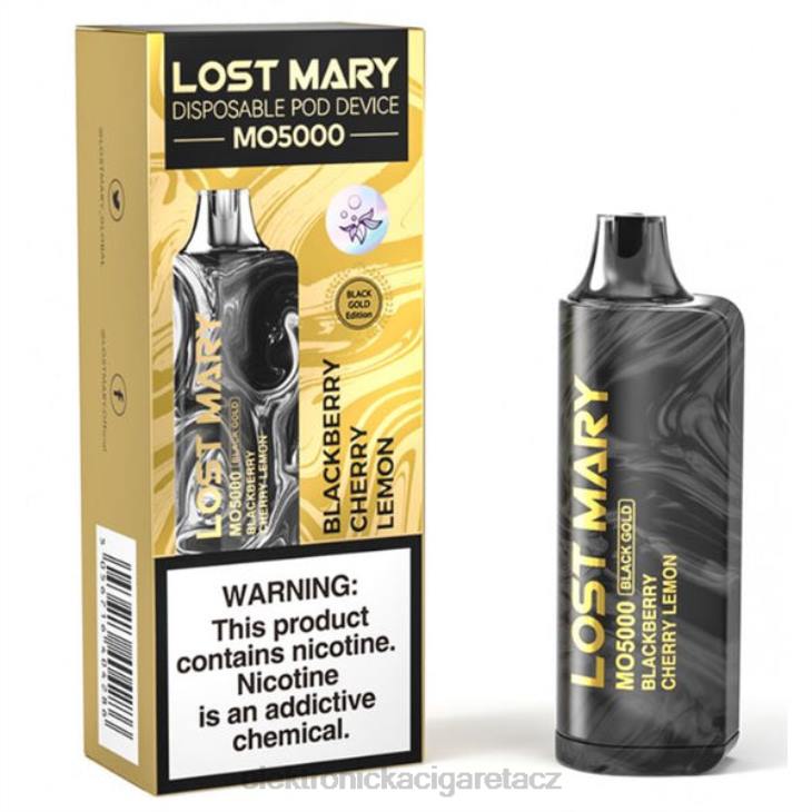 elektronická cigareta vape 668X343 ostružina třešeň citron LOST MARY MO5000 černé zlato 10ml