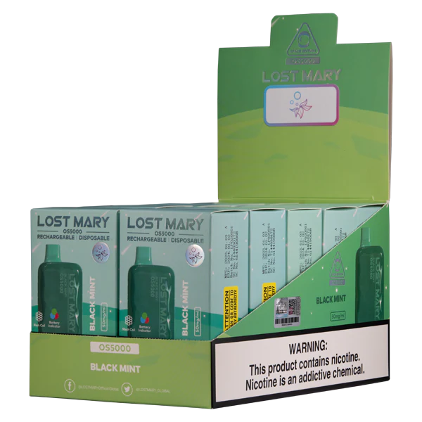 elektronická cigareta doplnovaci 668X106 černá máta LOST MARY OS5000