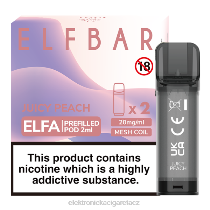 elektronická cigareta do letadla 668X332 šťavnatá broskev ELFBAR Elfa předplněný pod - 2 ml - 20 mg (2 balení)